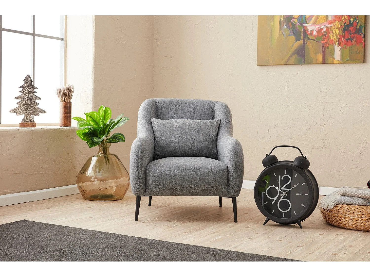 Fauteuil Juanita Tissu Gris clair