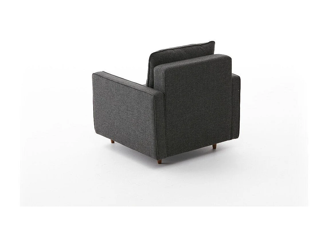 Fauteuil moderne Evania Tissu Gris Anthracite
