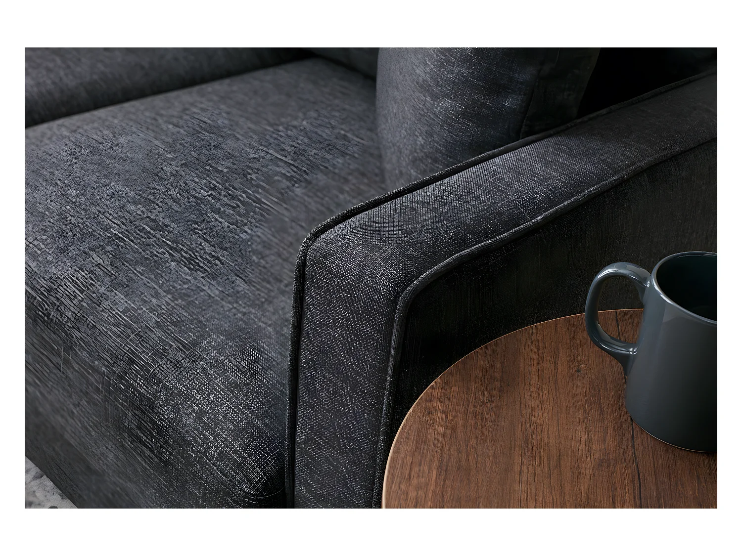 Moderne 1-zits fauteuil – 85 x 82 x 90 cm – antraciet – dennenhout en spaanplaat