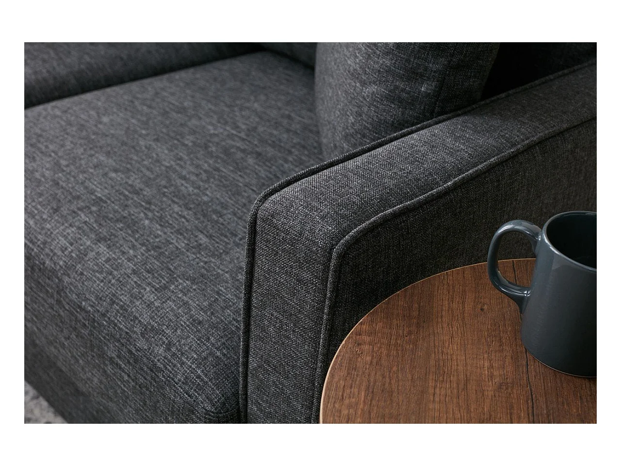 Moderne 1-zits fauteuil – 85 x 82 x 90 cm – antraciet – dennenhout en spaanplaat