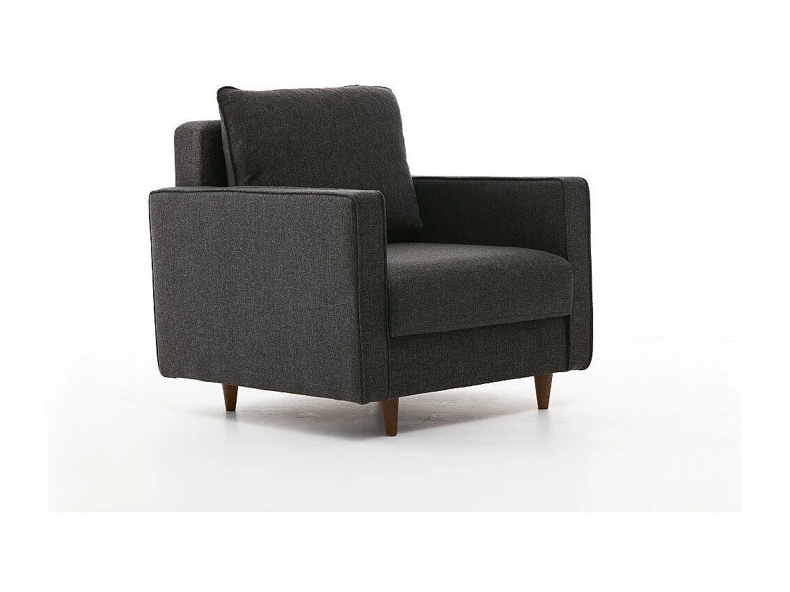 Poltrona moderna de 1 lugar – 85 x 82 x 90 cm – antracite – madeira de abeto e aglomerado