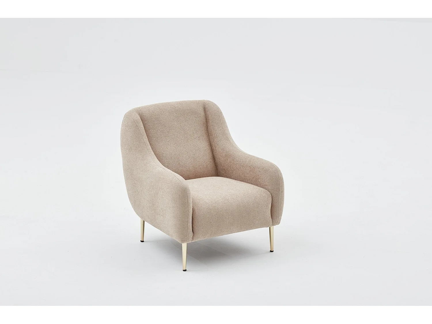 Sillón Altadena 308, De color marrón claro, 77x70x70cm, Tapiz, Patas: Metal