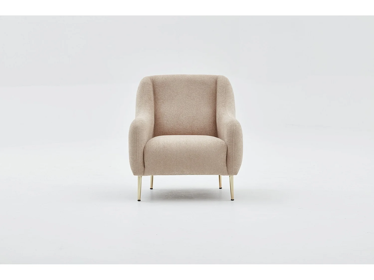 Sillón Altadena 308, De color marrón claro, 77x70x70cm, Tapiz, Patas: Metal