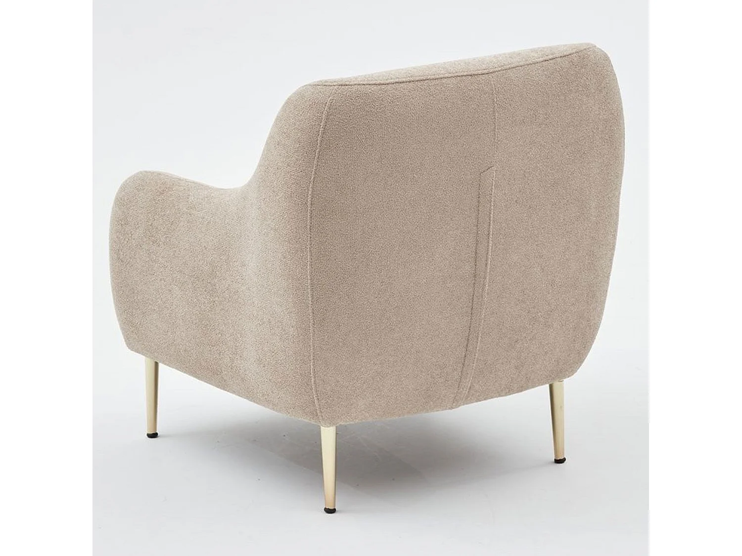 Poltrona de 1 lugar – 77 x 70 x 77 cm – Bege e dourado – Madeira de faia e poliéster