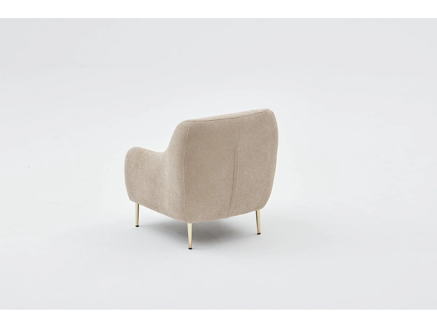 Poltrona de 1 lugar – 77 x 70 x 77 cm – Bege e dourado – Madeira de faia e poliéster