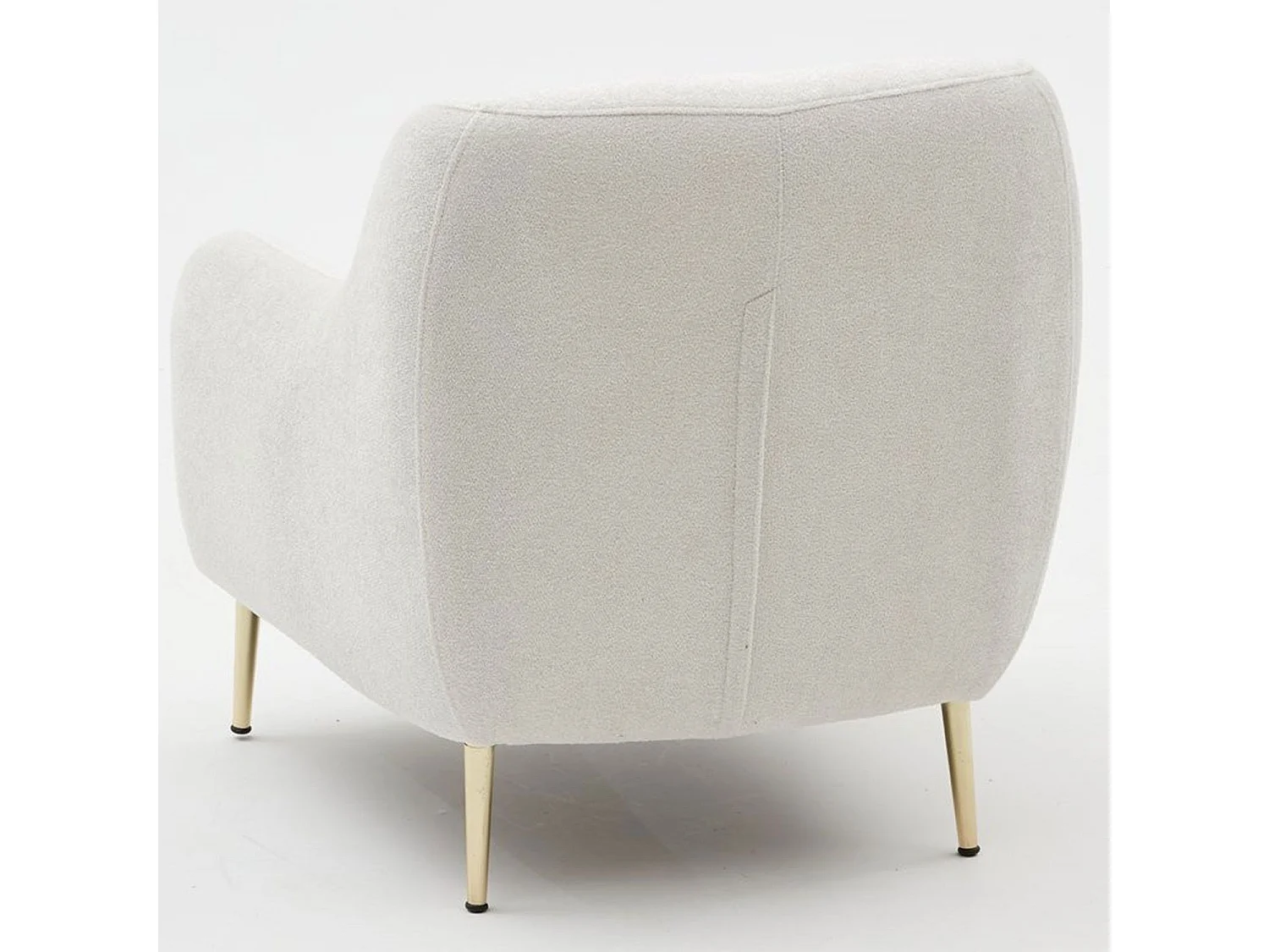 Elegante 1-zits fauteuil – 77x70x77 cm – crème en goud – beukenhout en polyester