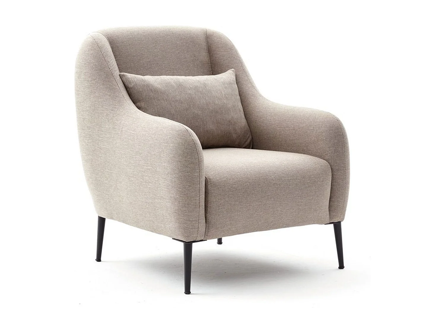 Sillón Altadena 126, De color marrón claro, 77x77x70cm, Tapiz, Patas: Plástico