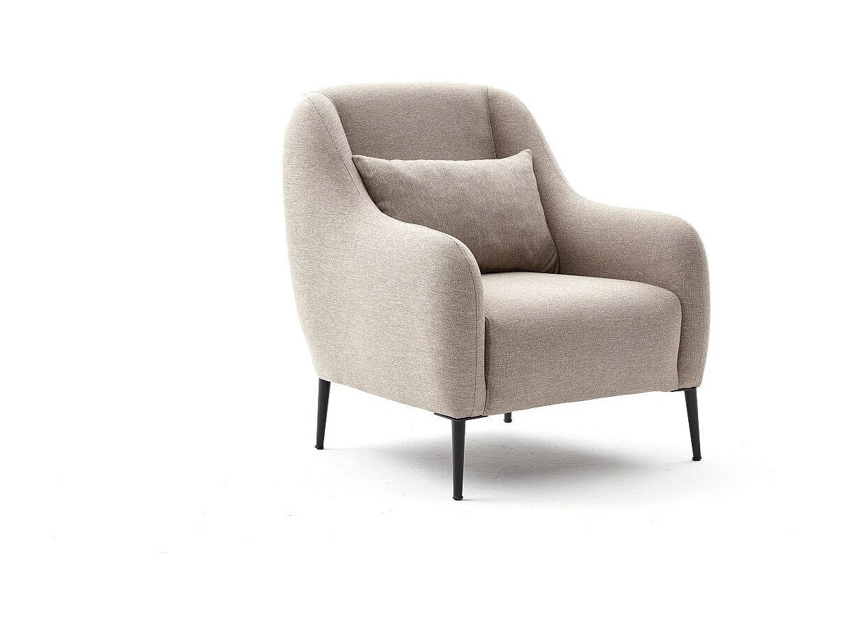 Sillón Altadena 126, De color marrón claro, 77x77x70cm, Tapiz, Patas: Plástico