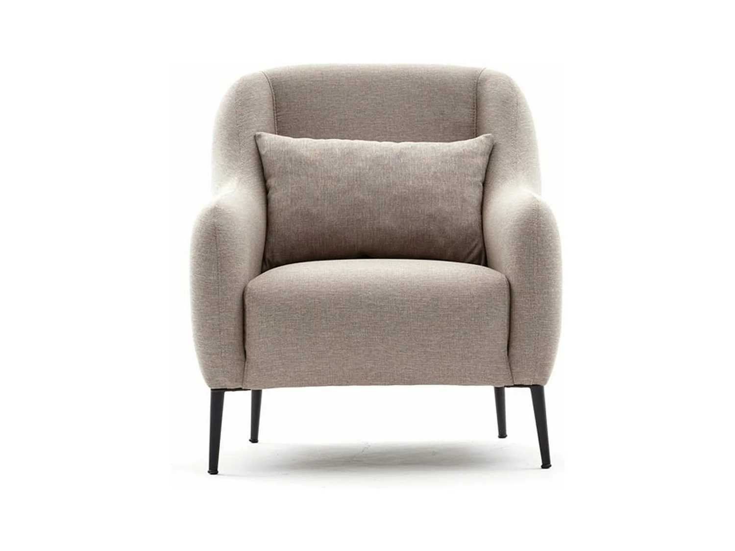 Moderne 1-zits fauteuil – 77 x 70 x 77 cm – crème – beukenhout, antibacteriële stof, 28 DNS schuim