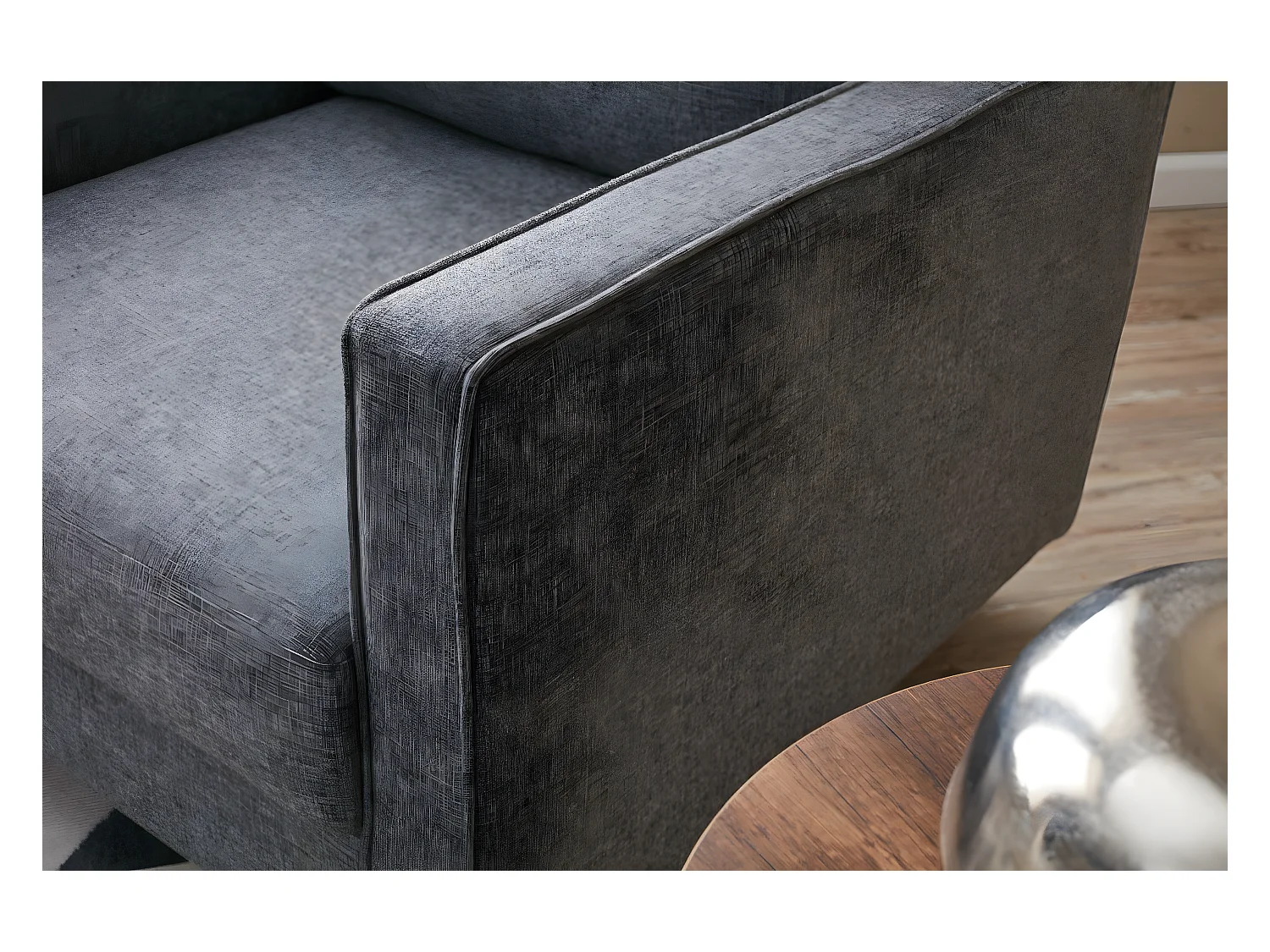 Moderne 1-zits fauteuil – 85 x 82 x 90 cm – grijs – polyester