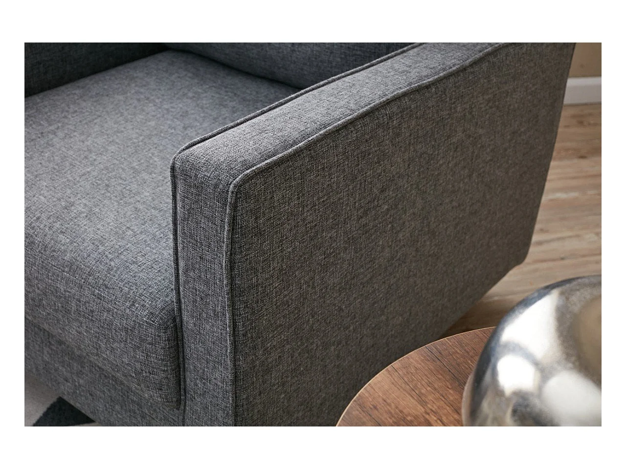 Moderne 1-zits fauteuil – 85 x 82 x 90 cm – grijs – polyester