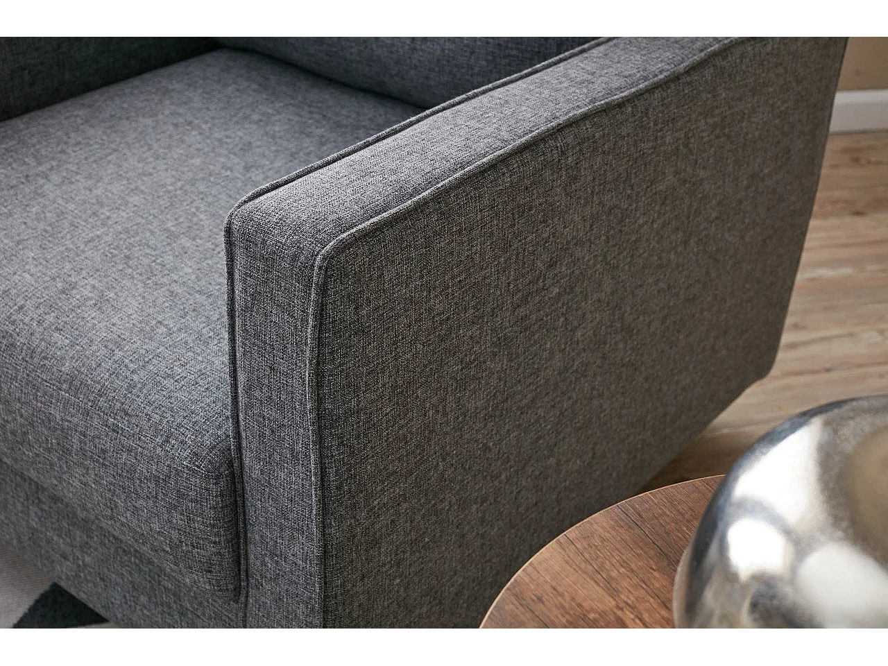 Poltrona moderna de 1 lugar – 85 x 82 x 90 cm – cinza – poliéster