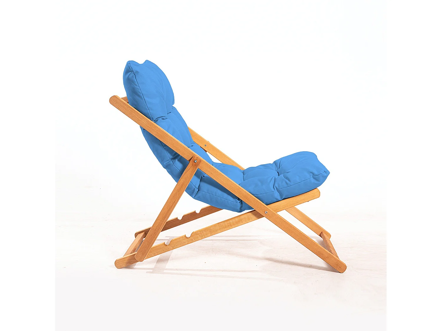 Klappbarer Buchenholz-Liegestuhl Velkar - Blau