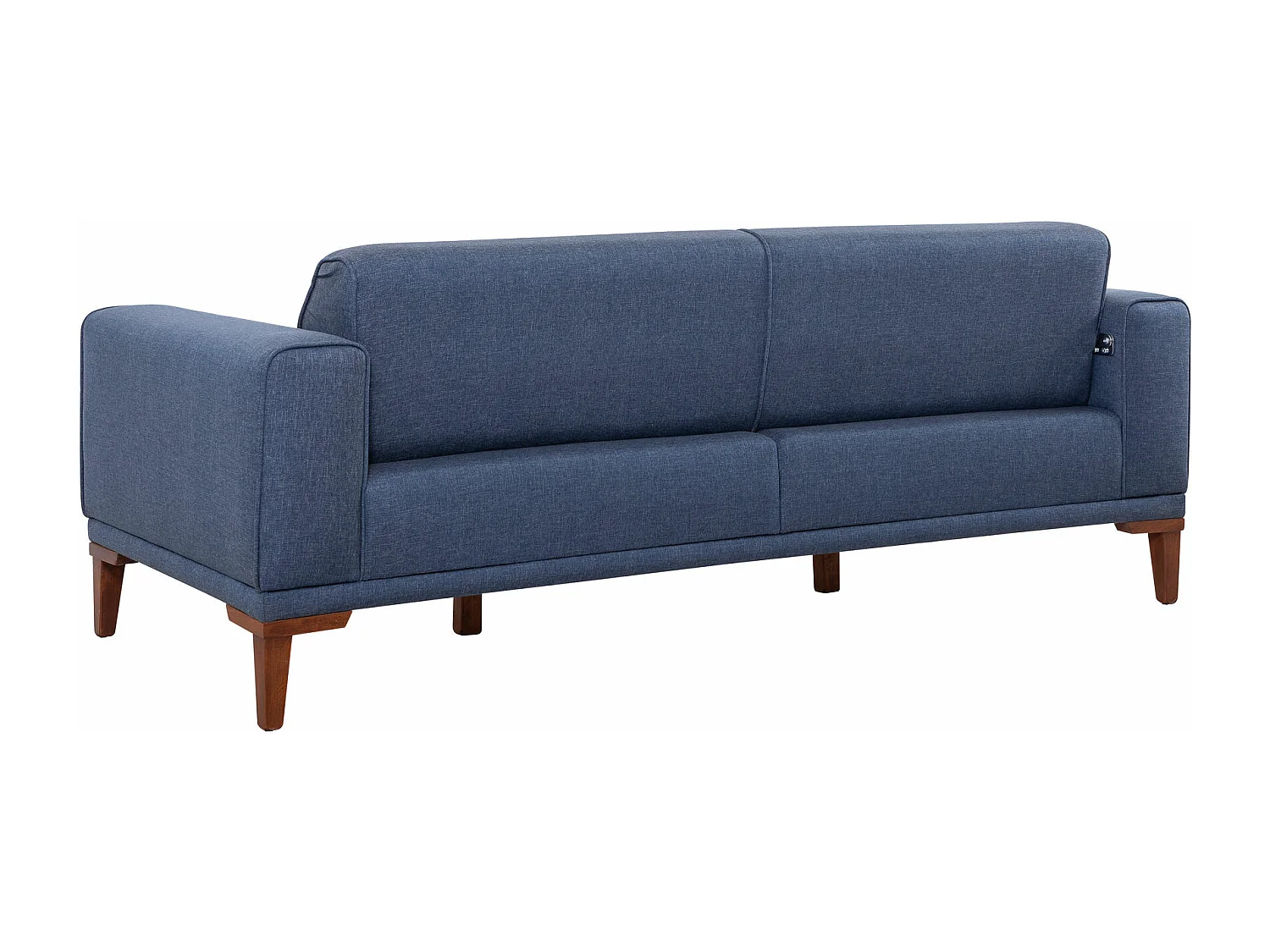 Ensemble canapé 3 places convertible, Fauteuil et table d'appoint Agios Tissu Bleu foncé