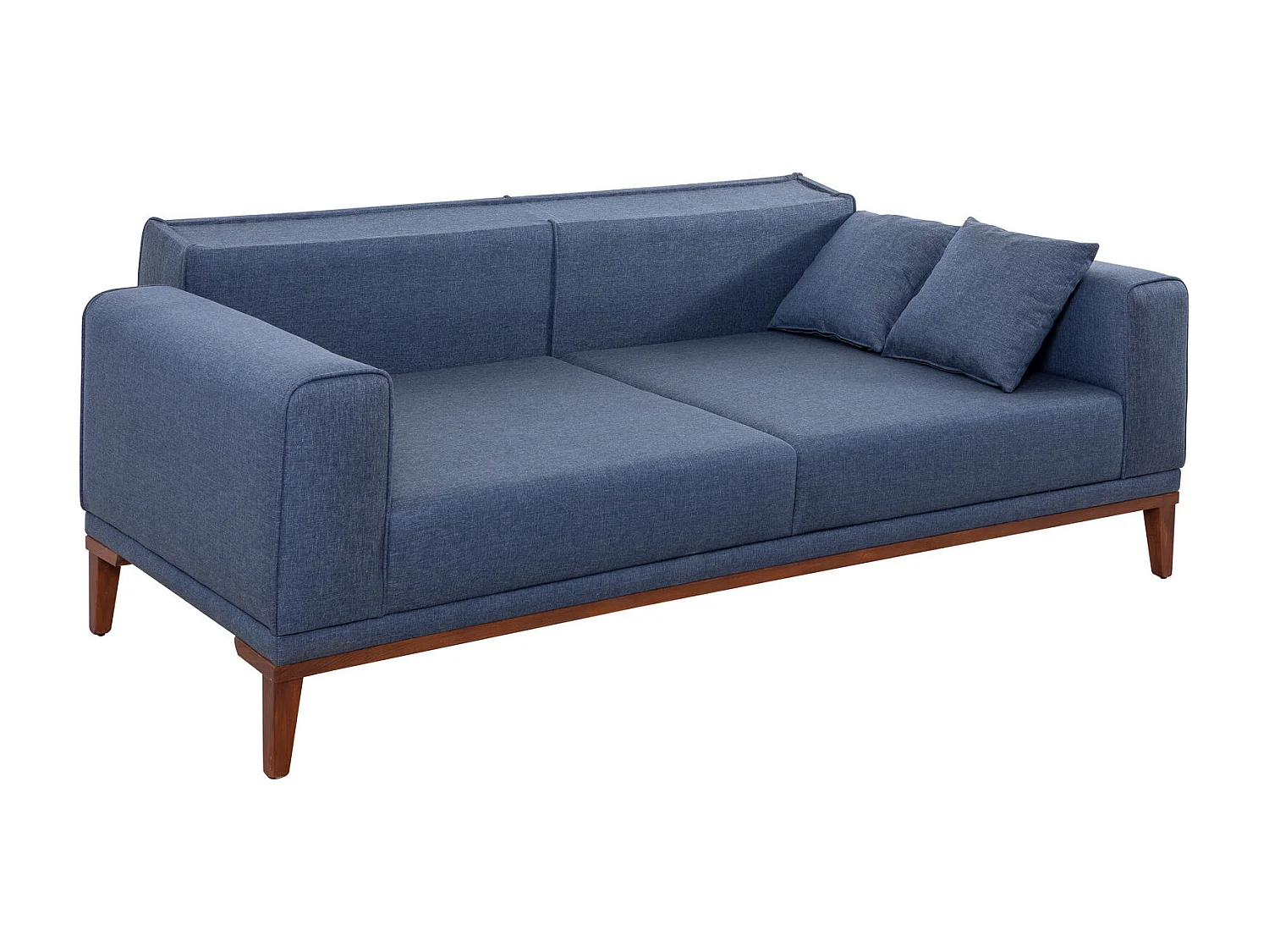 Ensemble canapé 3 places convertible, Fauteuil et table d'appoint Agios Tissu Bleu foncé