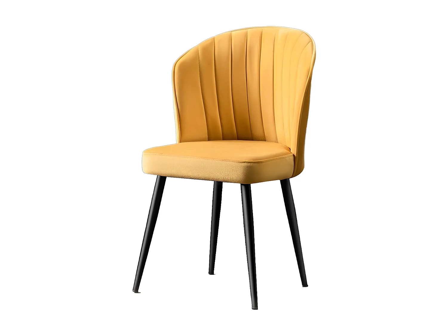 Conjunto de sillas Kailua 1839, Amarillo|Negro, 85x52x42cm, Tapiz, Metálico, MDF