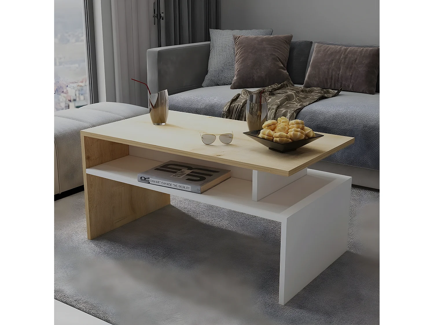 Koffietafel Giulia - Eik - 90x50x43 cm - EPIKASA