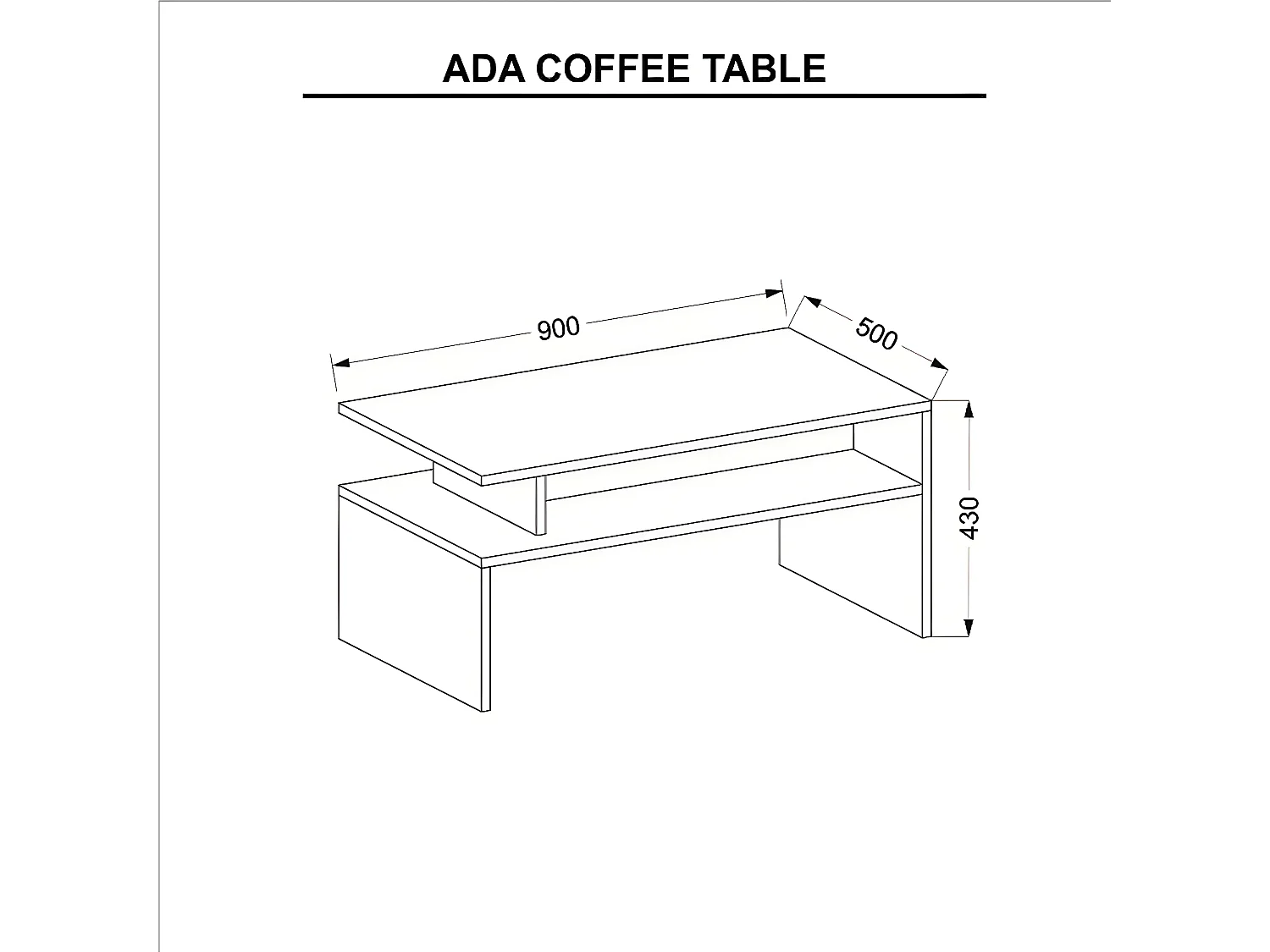 Koffietafel Giulia - Eik - 90x50x43 cm - EPIKASA