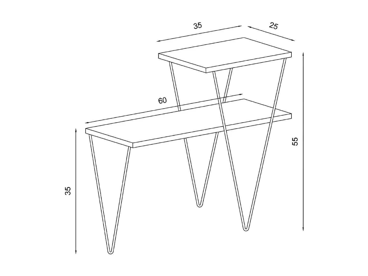 Mesa de Centro Daria, Carvalho, 60x25x55 cm, EPIKASA