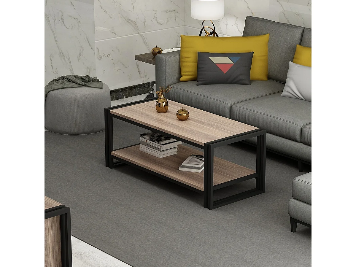 Table Basse Carmela, Noyer, 102x45x40 cm, EPIKASA