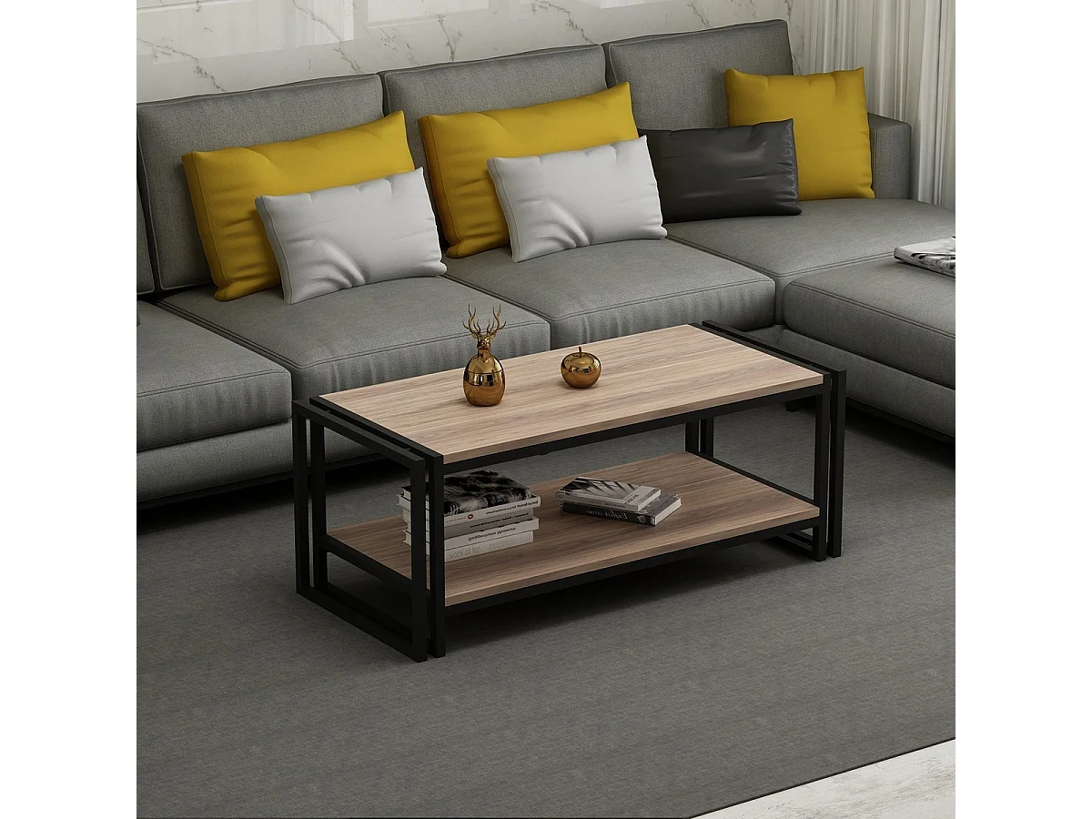 Table Basse Carmela, Noyer, 102x45x40 cm, EPIKASA