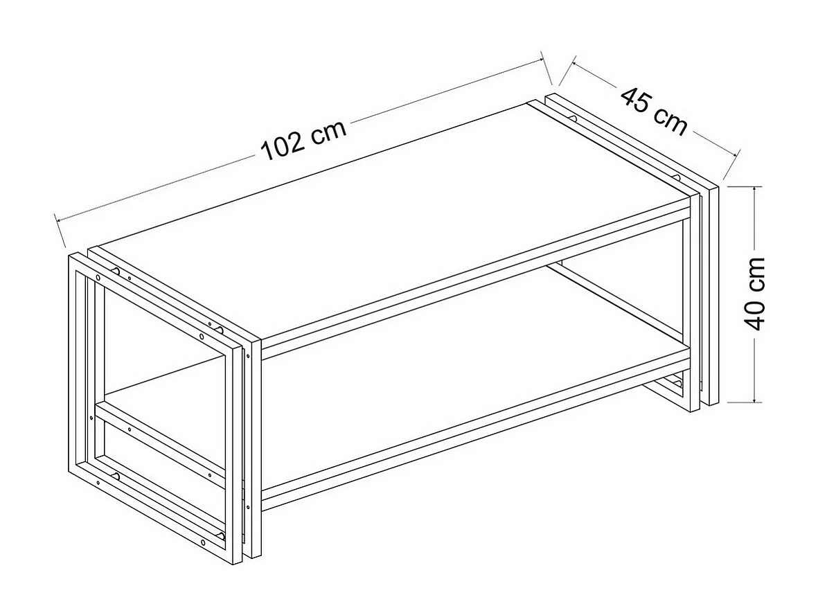 Table Basse Carmela, Noyer, 102x45x40 cm, EPIKASA