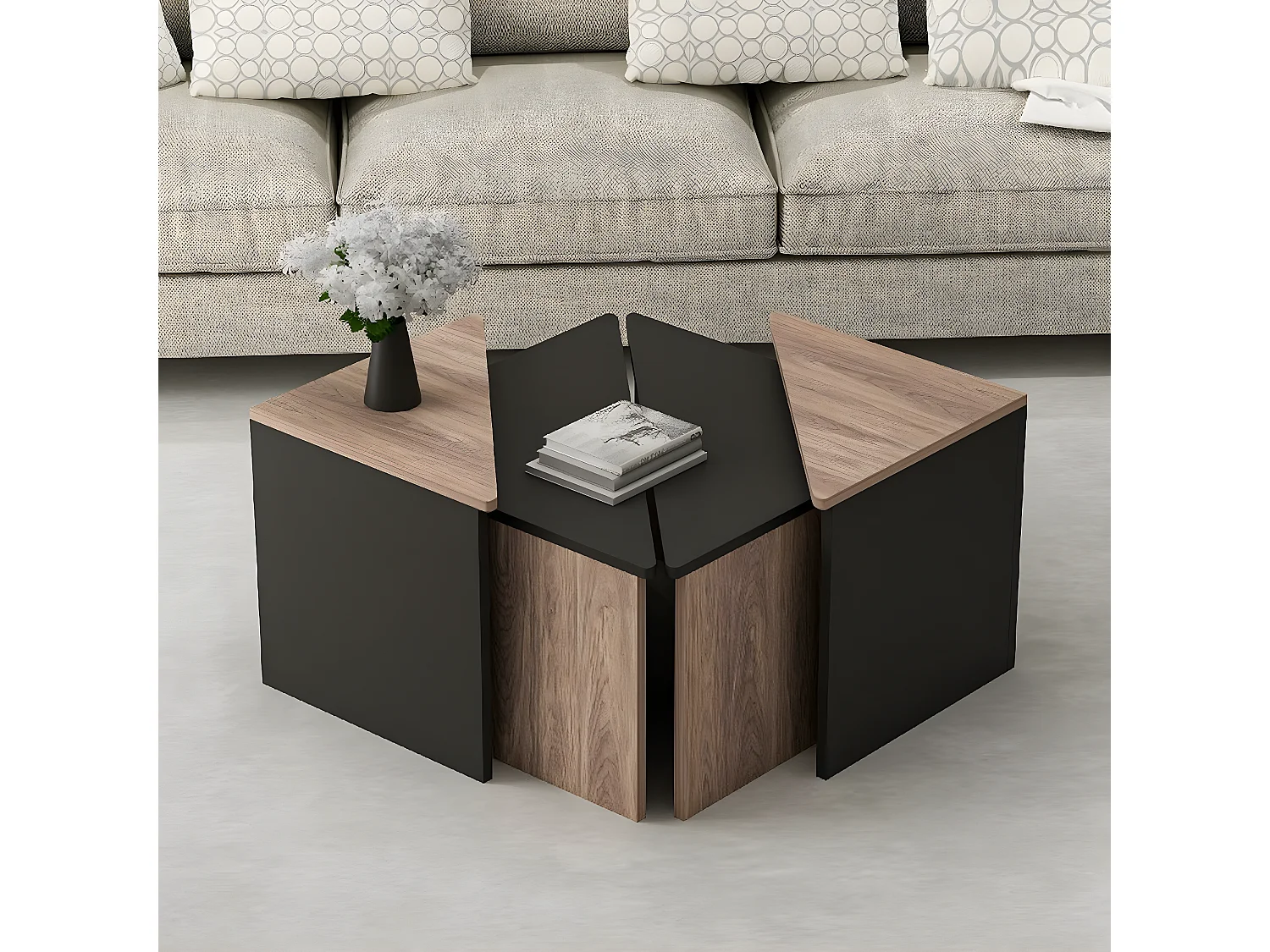 Mesa de Centro Sonia, Roble, 120x120x47 cm, EPIKASA