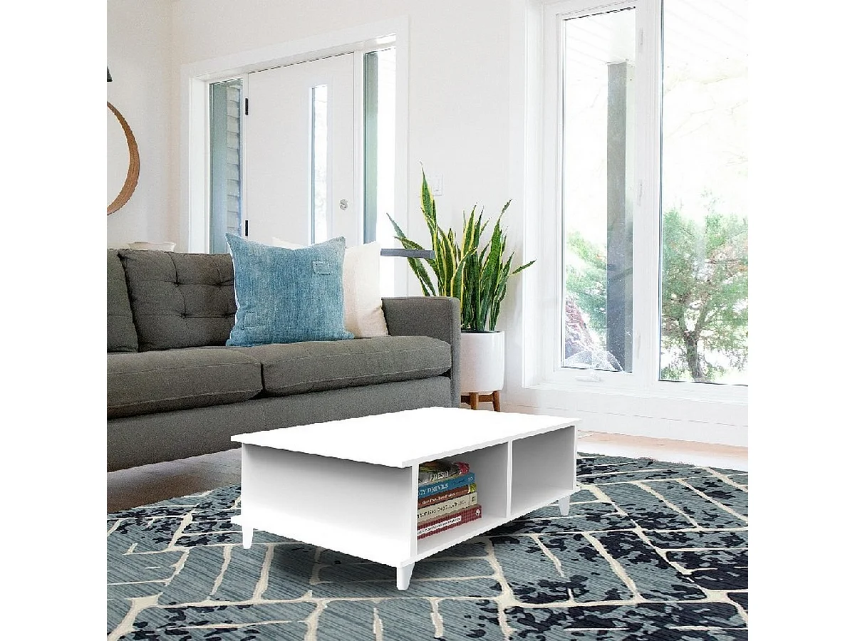 Table Basse Nicla, Blanc, 80x50x35 cm, EPIKASA