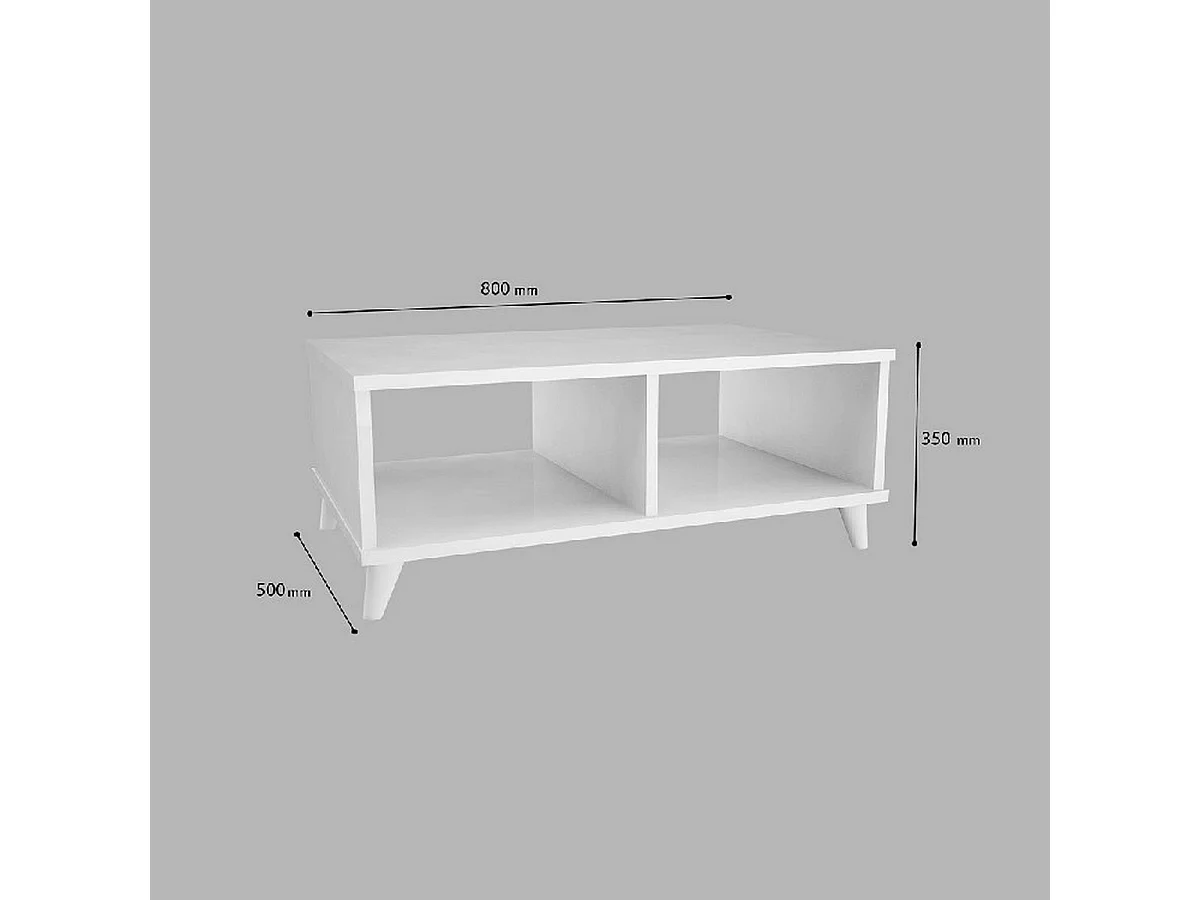 Table Basse Nicla, Blanc, 80x50x35 cm, EPIKASA