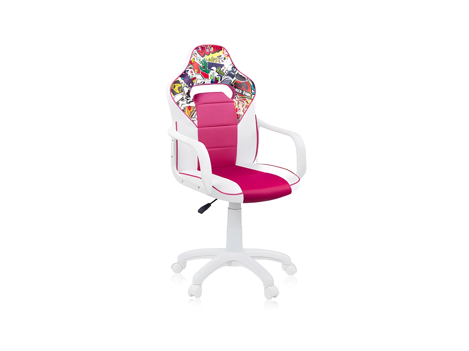 Silla gaming DRW Sticker - Blanco - Rosa DRW