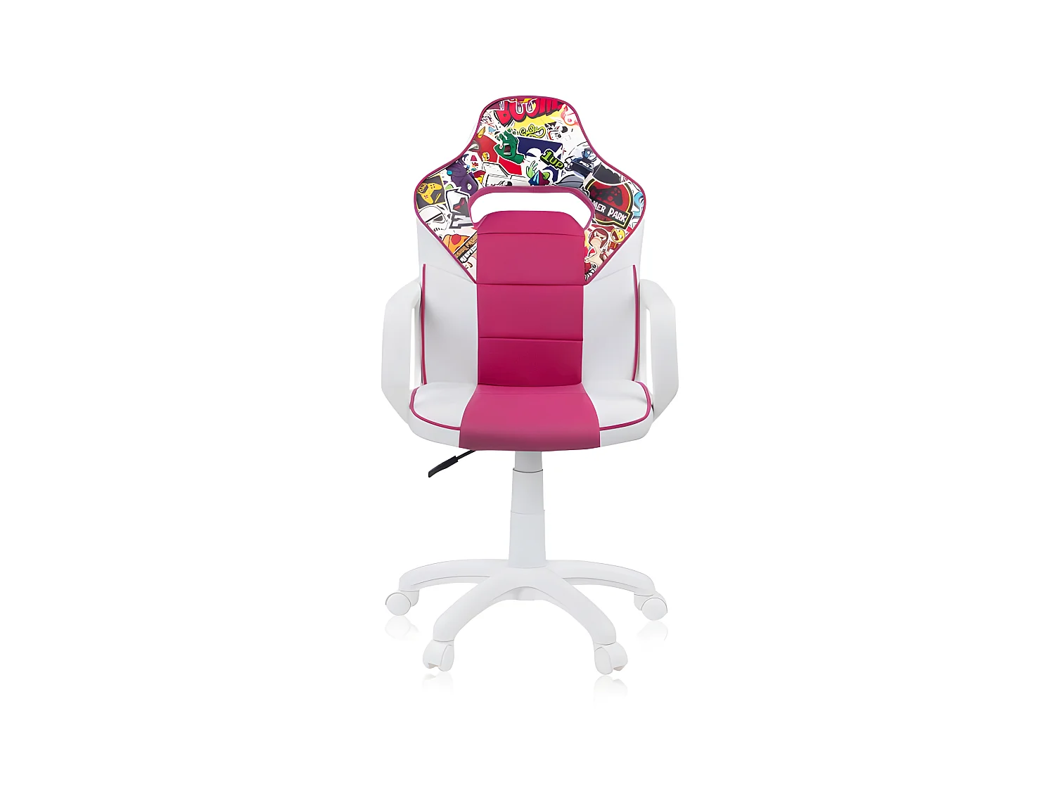Silla gaming DRW Sticker - Blanco - Rosa DRW