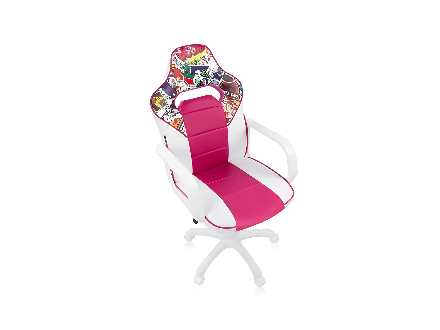 Silla gaming DRW Sticker - Blanco - Rosa DRW