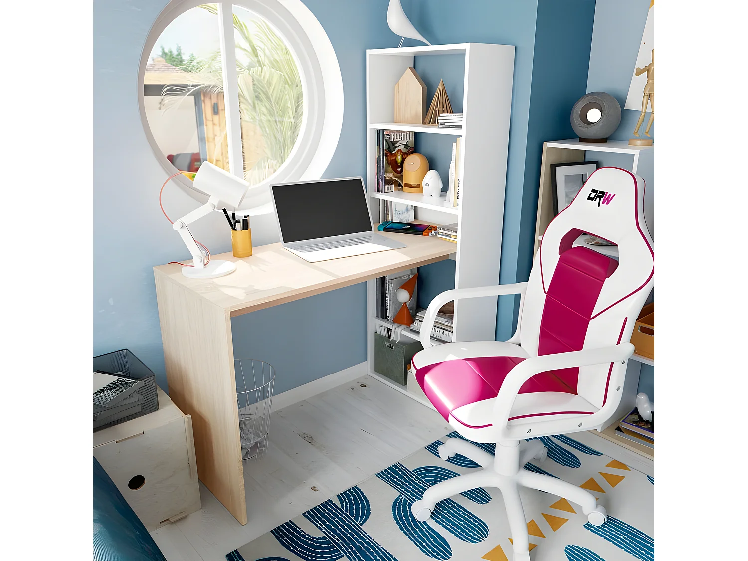 Silla gaming DRW Blanco - Rosa DRW