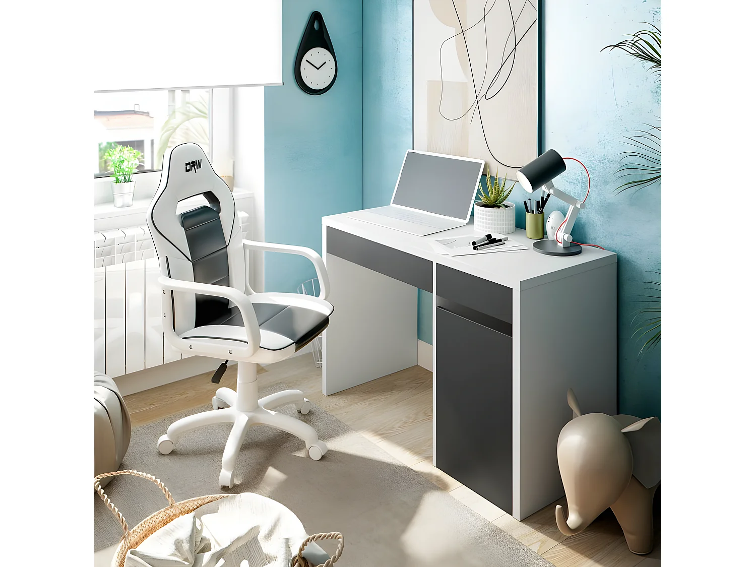 Silla gaming DRW Blanco - Gris DRW