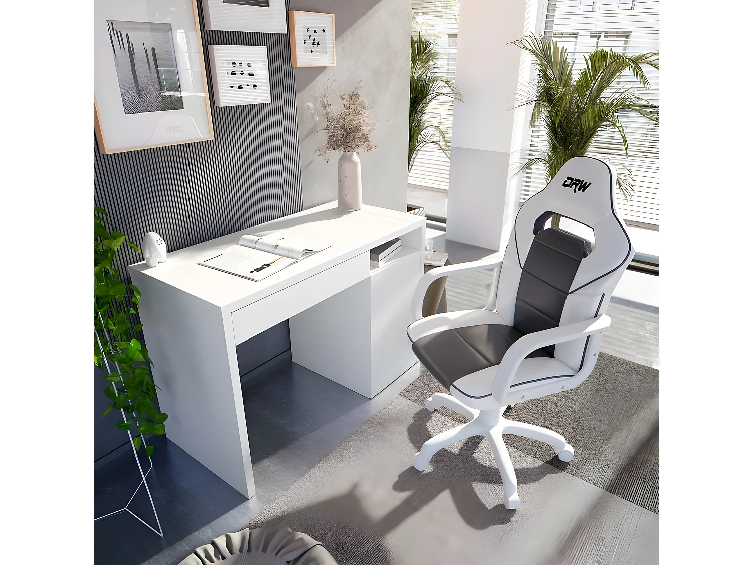 Silla gaming DRW Blanco - Gris DRW