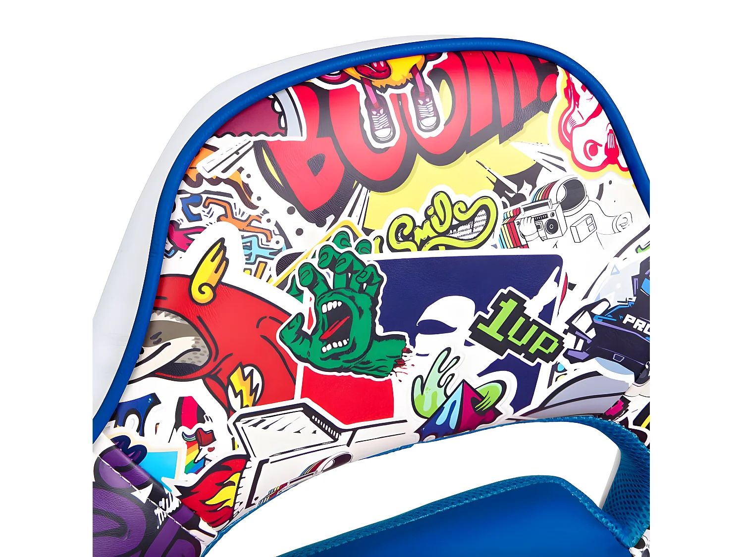 Silla gaming DRW Sticker Blanco Azul DRW