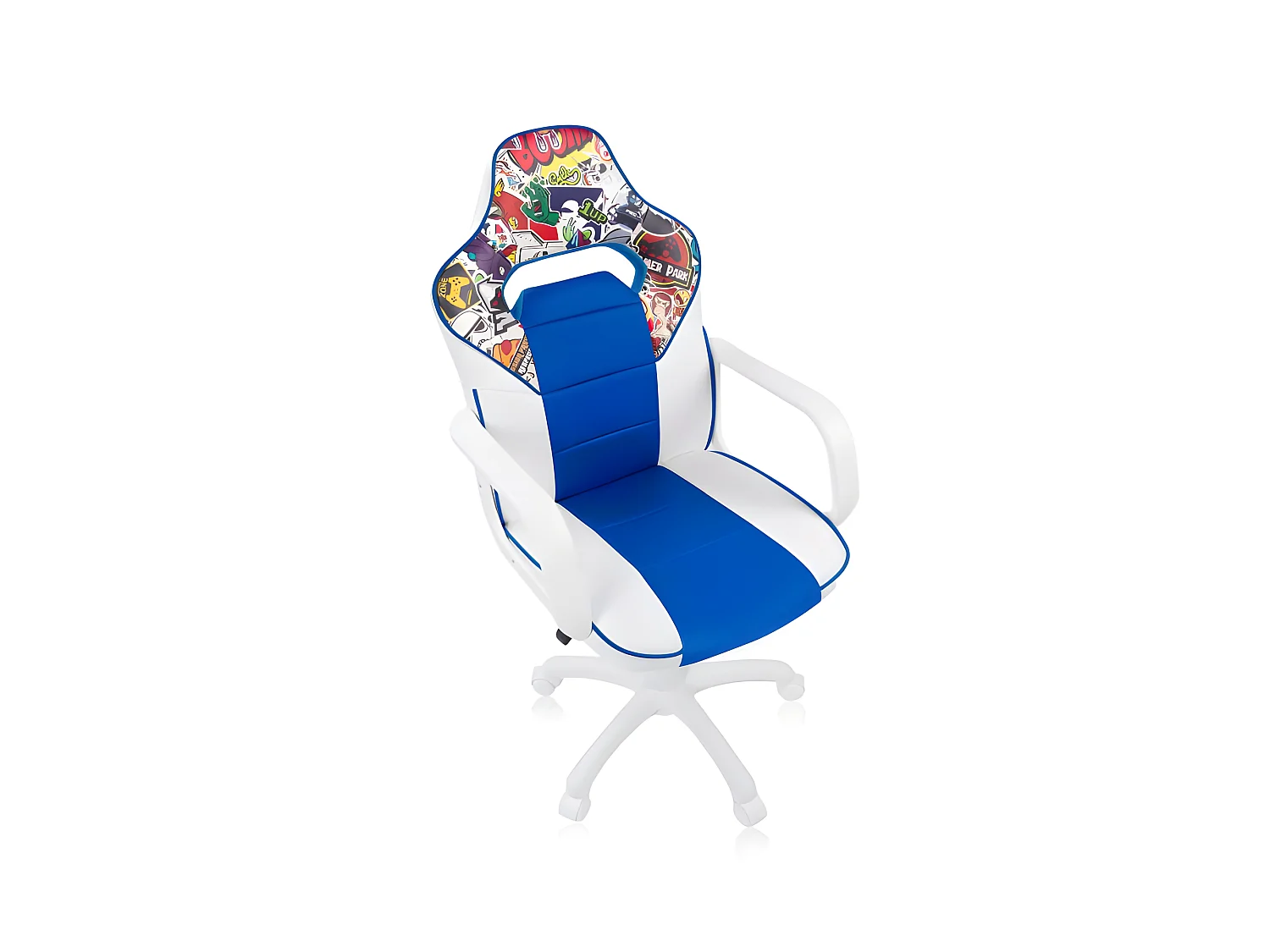 Silla gaming DRW Sticker Blanco Azul DRW