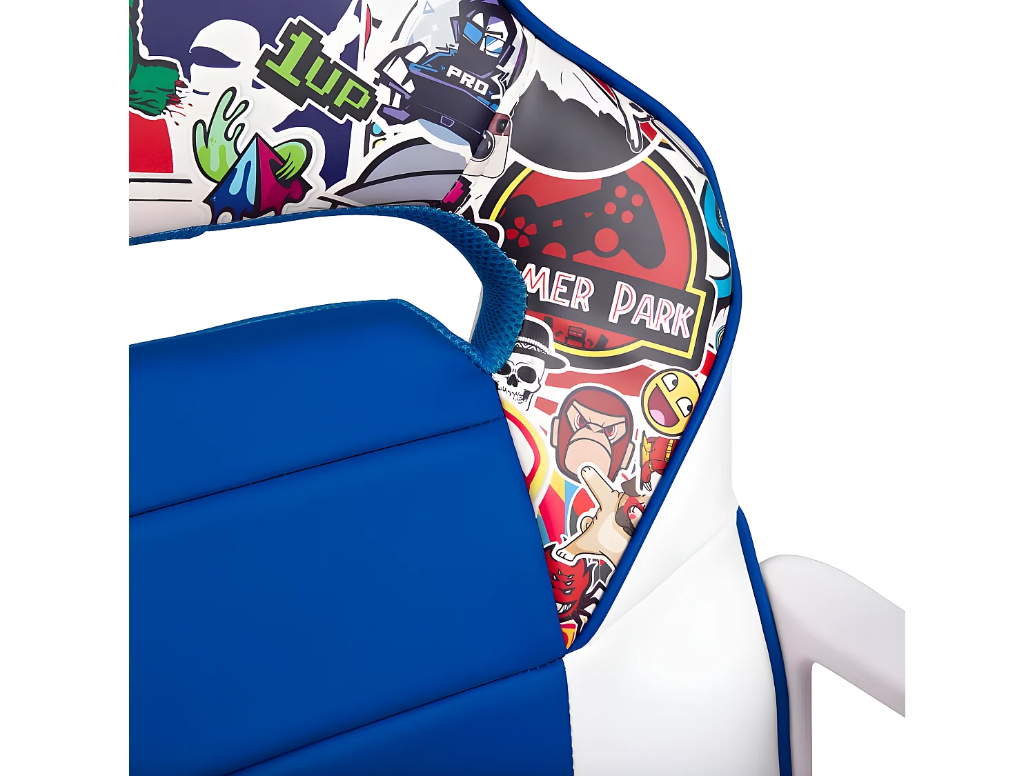 Silla gaming DRW Sticker Blanco Azul DRW