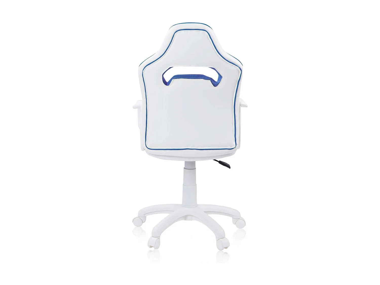 Silla gaming con ruedas y reposabrazos en blanco y azul 98-109,5 cm DRW Sticker Sticker Blanco Azul DRW
