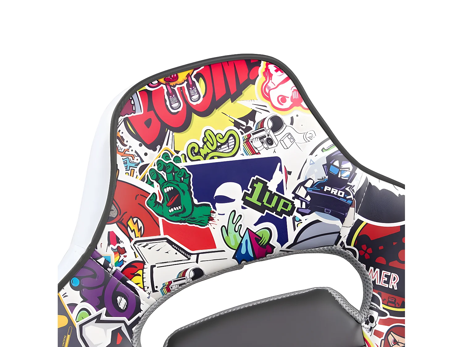 Silla gaming DRW Sticker - Blanco - Gris DRW