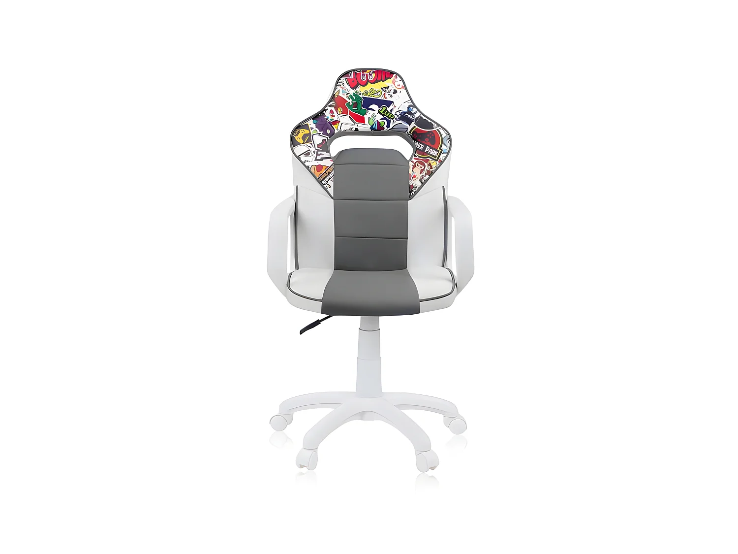 Silla gaming DRW Sticker - Blanco - Gris DRW