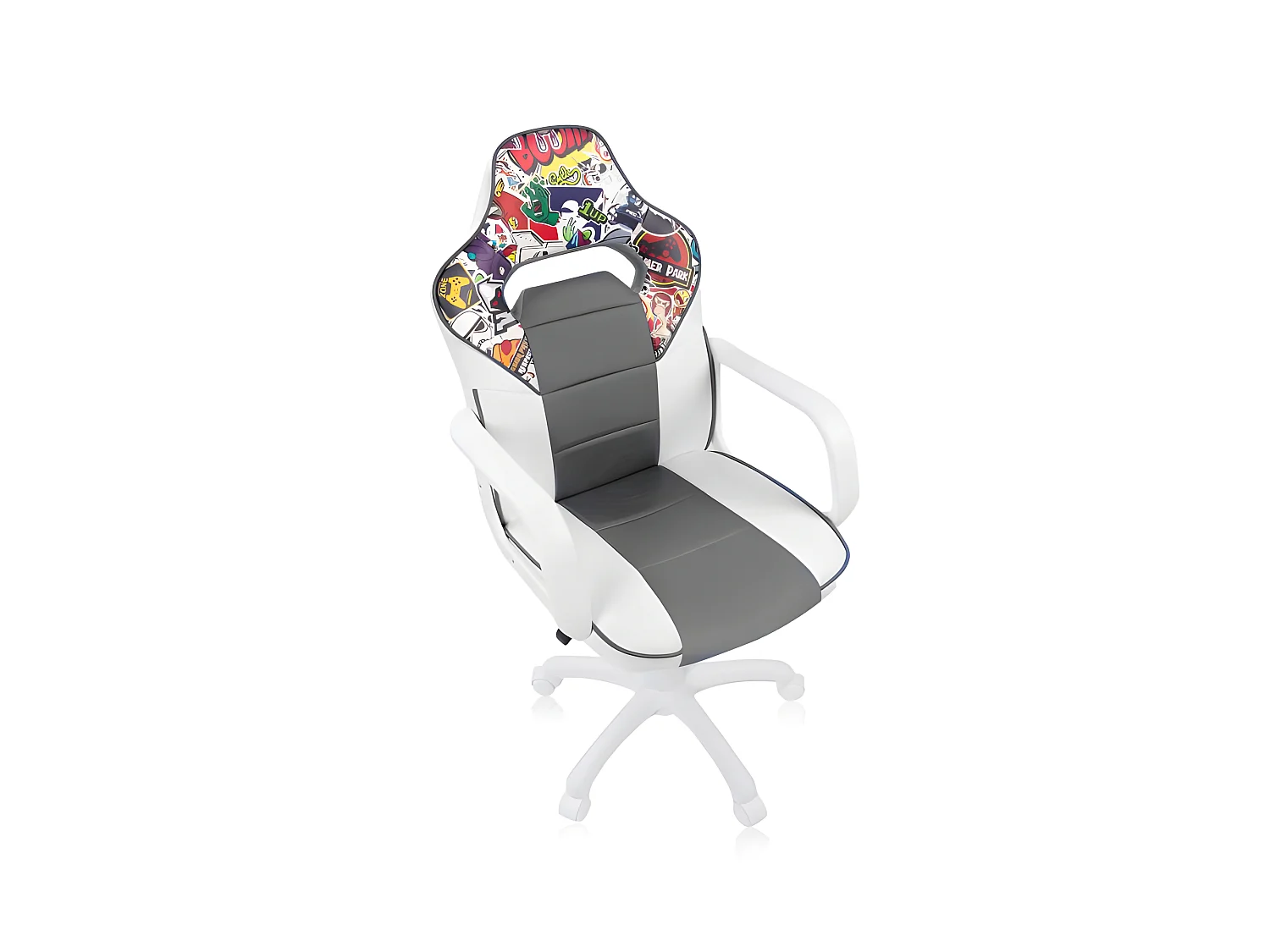 Silla gaming DRW Sticker - Blanco - Gris DRW
