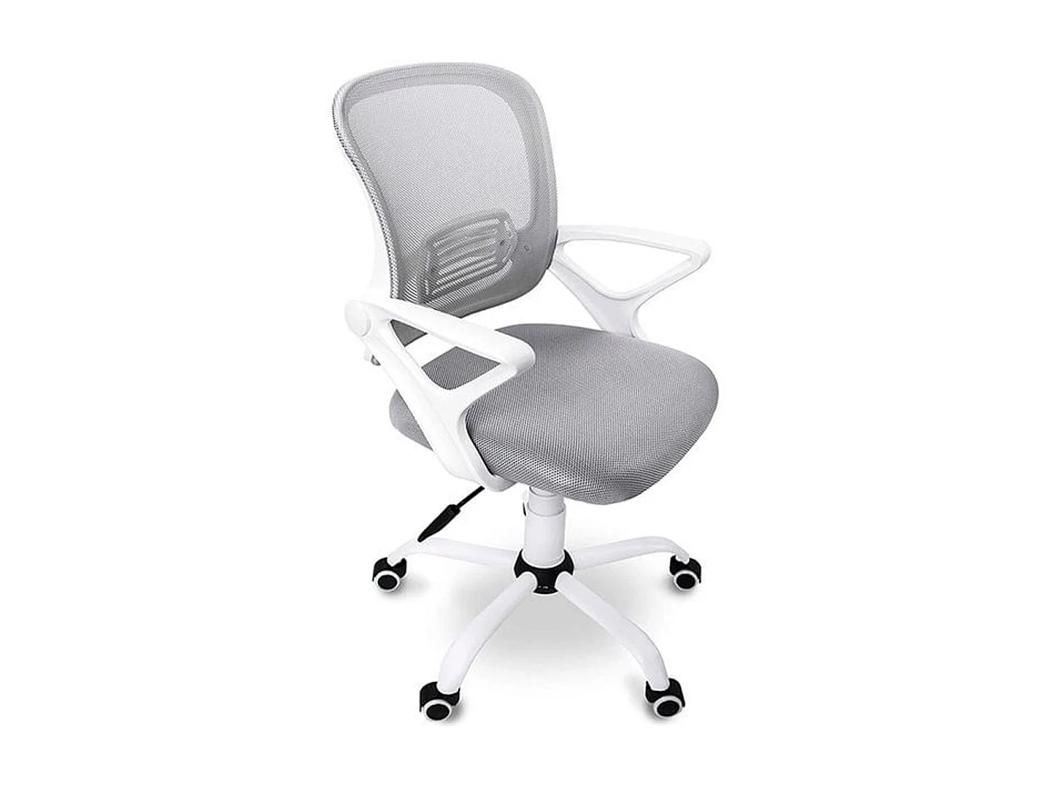 Chaise de bureau pivotante Perta Gris/Blanc
