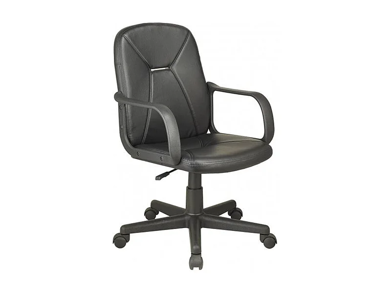 Sillón giratorio Génesis símil piel negro 87-96x55x55 cm Adec