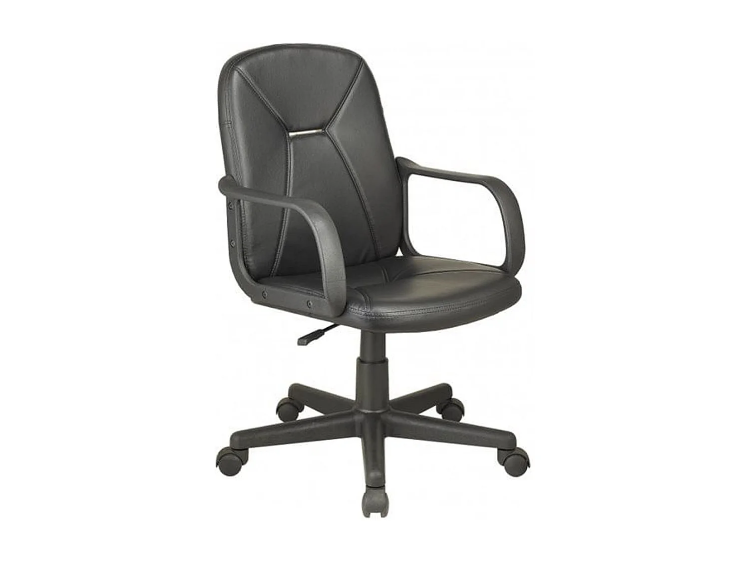 Sillón giratorio Génesis símil piel negro 87-96x55x55 cm Adec