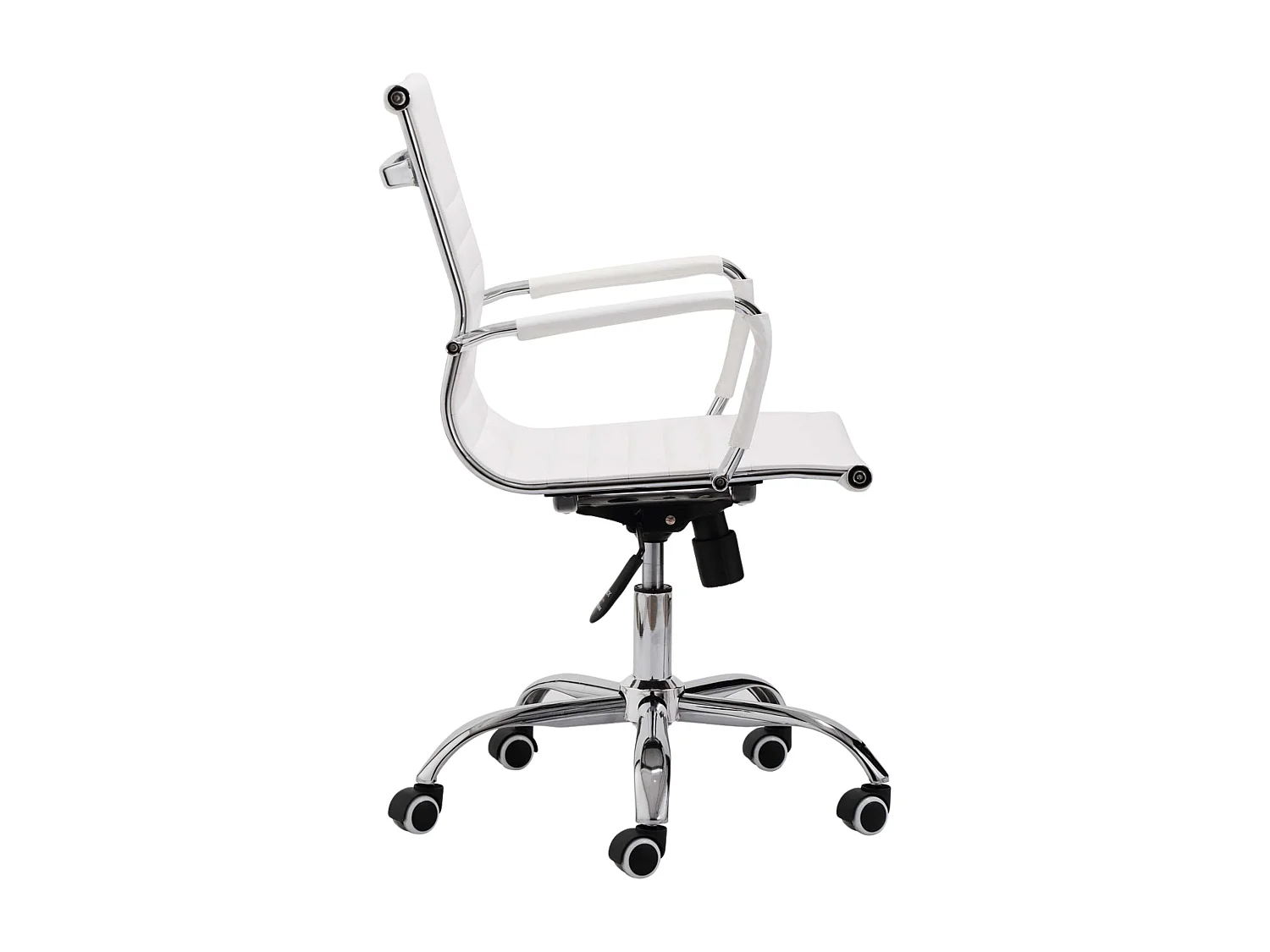 Cadeira giratória Kira, branca, 64x64x89/99 cm, cadeira de escritório moderna