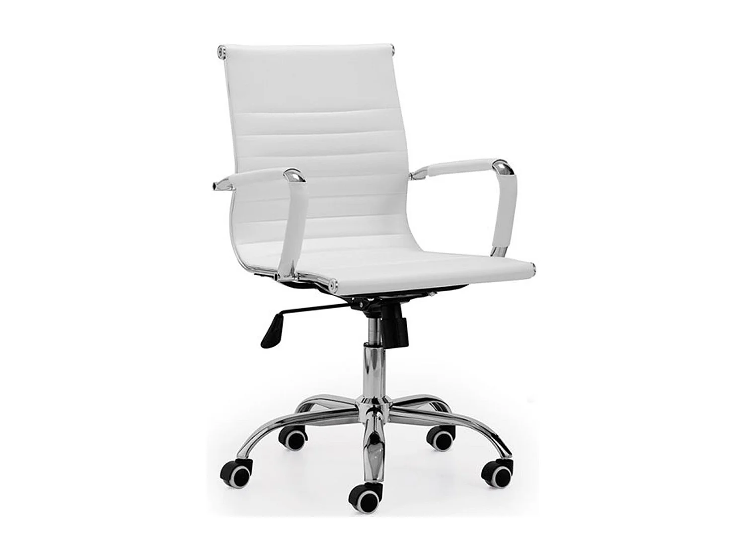 Silla Lucy giratoria polipiel blanco 89-99x64x64 cm Adec