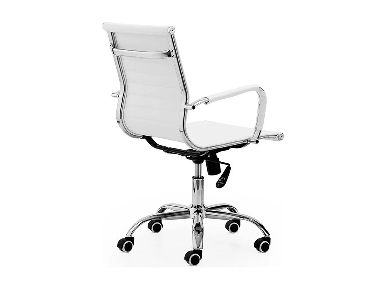 Silla Lucy giratoria polipiel blanco 89-99x64x64 cm Adec