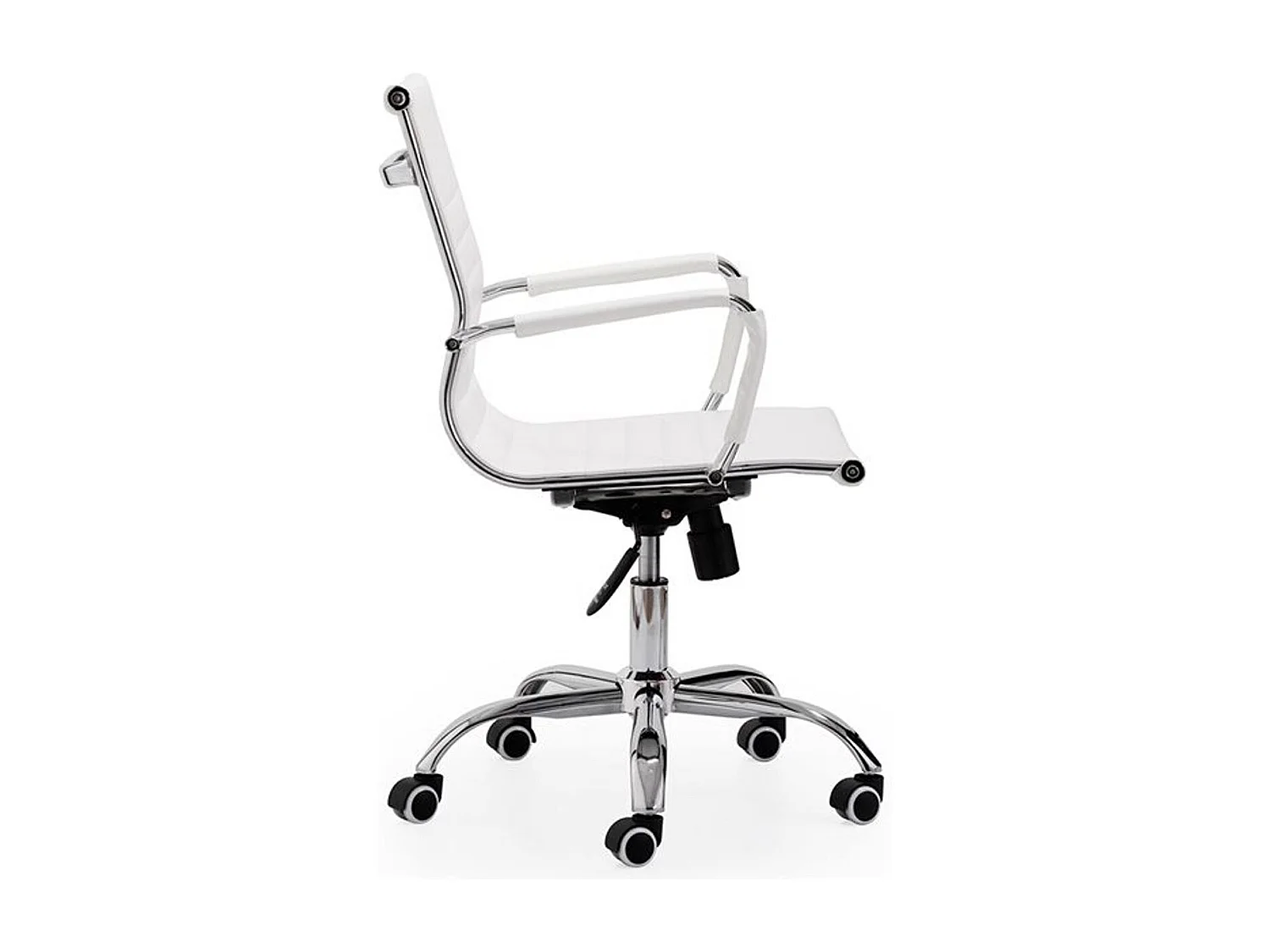 Silla Lucy giratoria polipiel blanco 89-99x64x64 cm Adec