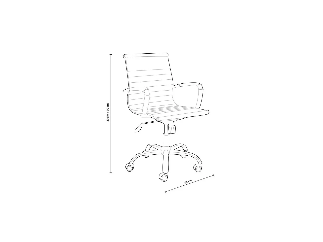 Silla de oficina ergonómica en blanco 89-99x64 cm Lucy Blanco